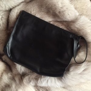 Black Leather Clutch Bag
